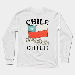 Vintage Chile Country Flag Long Sleeve T-Shirt